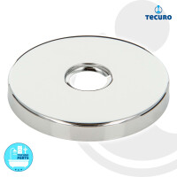 tecuro Gewinderosette (1/2) Ø 22 mm x Ø 80 mm x Höhe 10 mm, Messing verchromt