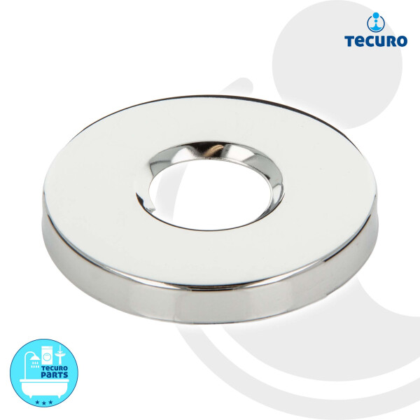 tecuro Gewinderosette (3/4) Ø 24,7 mm x Ø 67 mm x Höhe 9 mm, Messing verchromt
