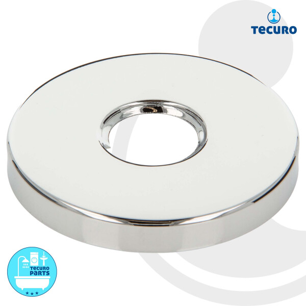 tecuro Gewinderosette (3/4) Ø 27 mm x Ø 80 mm x Höhe 10 mm, Messing verchromt