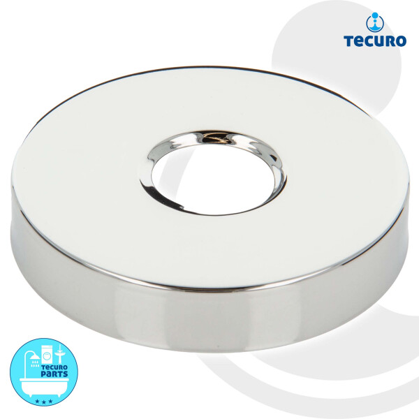 tecuro Gewinderosette (3/4) Ø 27 mm x Ø 80 mm x Höhe 15 mm, Messing verchromt