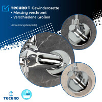 tecuro Gewinderosette (3/4) Ø 27 mm x Ø 80 mm x Höhe 25 mm, Messing verchromt