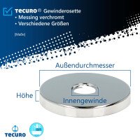 tecuro Gewinderosette (3/4) Ø 27 mm x Ø 80 mm x Höhe 25 mm, Messing verchromt