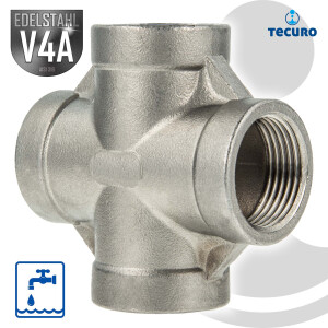 tecuro Kreuzstück Edelstahl V4A (AISI 316),...