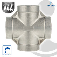 tecuro Kreuzstück Edelstahl V4A (AISI 316), allseitig IG 1 Zoll