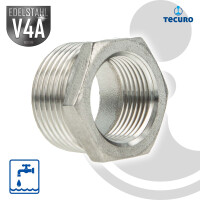 tecuro Reduzierstück Edelstahl V4A (AISI 316), AG x IG 1 x 1/2 Zoll