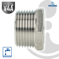 tecuro Reduzierstück Edelstahl V4A (AISI 316), AG x IG 1 1/2 x 1 Zoll