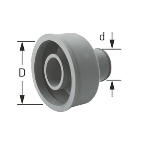 STEDO Unitasmanschette für WC mit Ø 48 mm (D) x Ø 31-34 mm (d)
