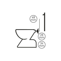 STEDO Unitasmanschette für WC mit Ø 48 mm (D) x Ø 31-34 mm (d)