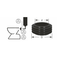 STEDO Euro WC-Spülrohrverbinder Ø 55 mm für UP-Spülkasten schwarz