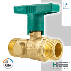 UNIWATER Trinkwasser-Kugelhahn mit ISO-T-Griff beids....