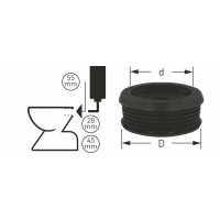 STEDO Euro WC-Spülrohrverbinder Dubletta Ø 55 mm für Spülrohre schwarz