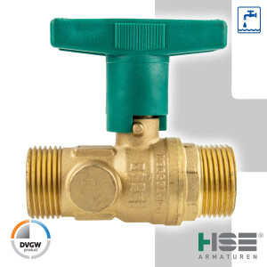 UNIWATER Trinkwasser-Kugelhahn mit ISO-T-Griff beids. Außengewinde G 1 Zoll (DN 20) Typ 1443