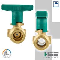 UNIWATER Trinkwasser-Kugelhahn mit ISO-T-Griff beids. Außengewinde G 1 Zoll (DN 20) Typ 1443