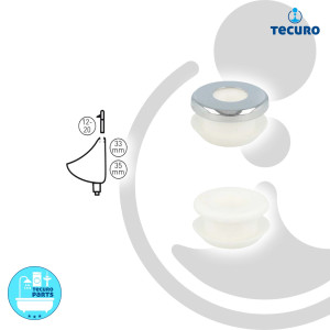 tecuro Urinal-Verbinder für Druckspülrohre Ø 35/18,5 mm