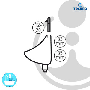 tecuro Urinal-Verbinder für Druckspülrohre 12-20 mm weiß, ohne Rosette