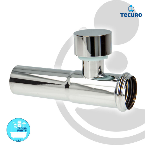 tecuro Verlängerungsrohr 125 mm mit Rohrbelüfter für Siphon Geruchsverschluss, verchromt