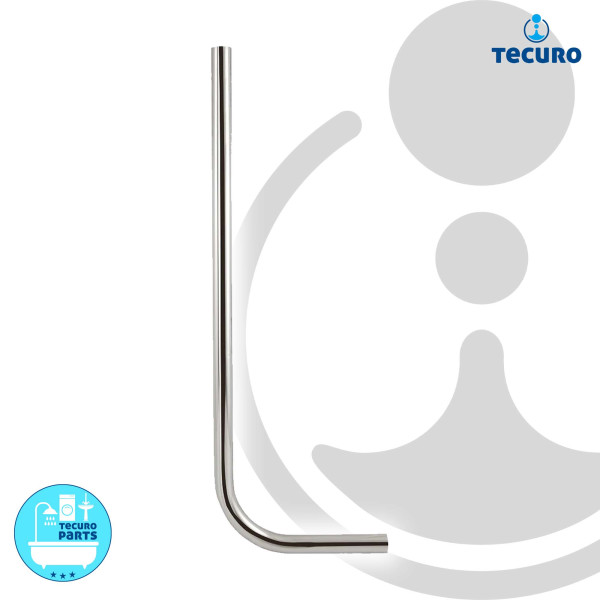 tecuro Spülrohr Ø 28 mm für WC-Druckspüler - Messing verchromt 600 x 200 mm, gerade