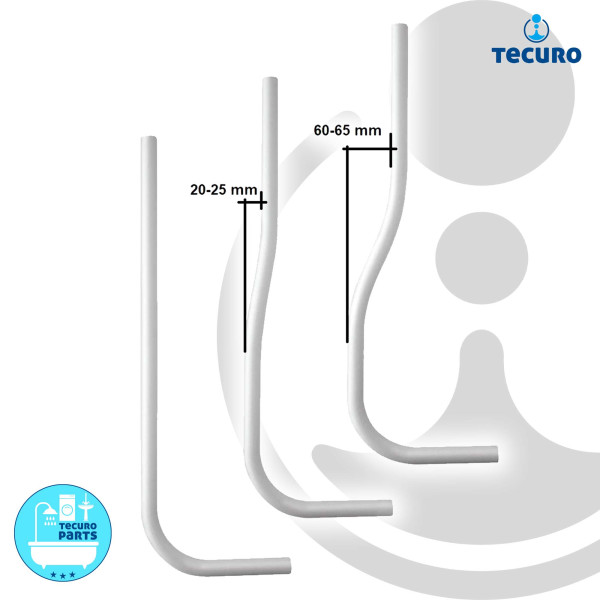 tecuro Spülrohr Ø 28 mm für WC-Druckspüler - Kunststoff weiß