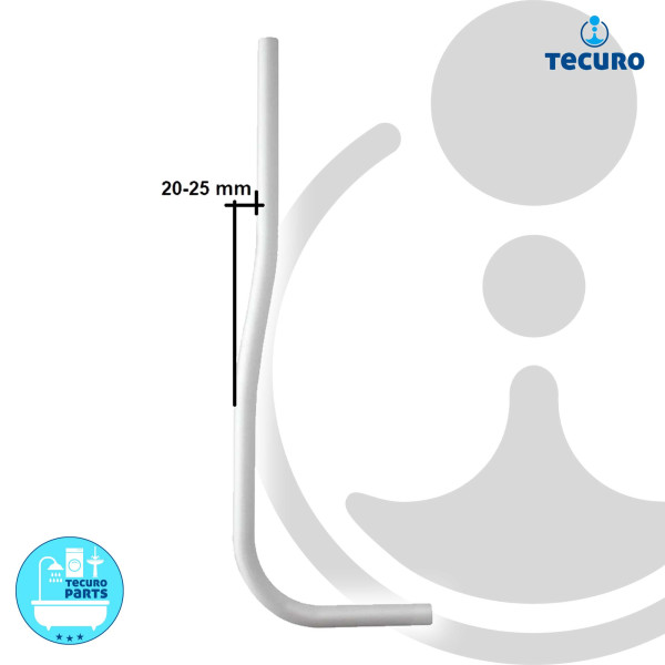 tecuro Spülrohr Ø 28 mm für WC-Druckspüler - Kunststoff weiß 20-25 mm gekröpft