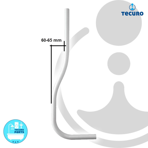 tecuro Spülrohr Ø 28 mm für WC-Druckspüler - Kunststoff weiß 60-65 mm gekröpft