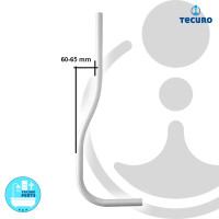 tecuro Spülrohr Ø 28 mm für WC-Druckspüler - Kunststoff weiß 60-65 mm gekröpft