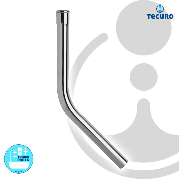 tecuro 45° Spülrohrbogen Ø 28 mm für WC-Druckspüler - Messing verchromt