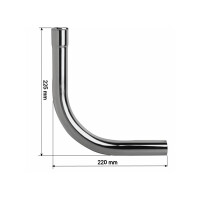 tecuro 90° Spülrohrbogen Ø 28 mm für WC-Druckspüler - Messing verchromt