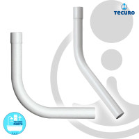 tecuro Spülrohrbogen Ø 28 mm für WC-Druckspüler - Kunststoff weiß