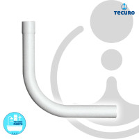 tecuro 90° Spülrohrbogen Ø 28 mm für WC-Druckspüler - Kunststoff weiß