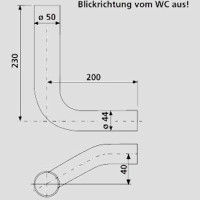 SANIT Spülbogen - 40 mm rechts versetzt - für WC-Spülkasten - PVC weiß