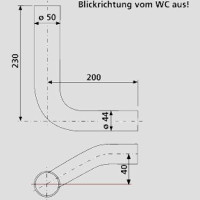 SANIT Spülbogen - 80 mm rechts versetzt - für WC-Spülkasten - PVC weiß