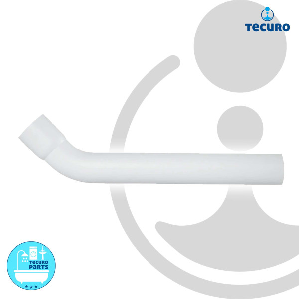 tecuro Spülrohrbogen 45° mit Muffe - Ø 44 mm für WC-Spülkasten - PVC weiß