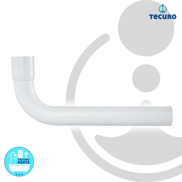 tecuro Spülrohrbogen 90° mit Muffe - Ø 44 mm für WC-Spülkasten - PVC weiß