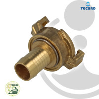 tecuro Schnellkupplung mit drehbarem 3/4 Zoll (19 mm) Schlauchanschluss - Messing blank