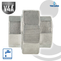 tecuro Verschraubung konisch dichtend Edelstahl V4A (AISI 316), IG/IG 2 Zoll