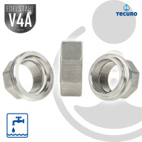 tecuro Verschraubung konisch dichtend Edelstahl V4A (AISI 316), IG/IG 2 Zoll