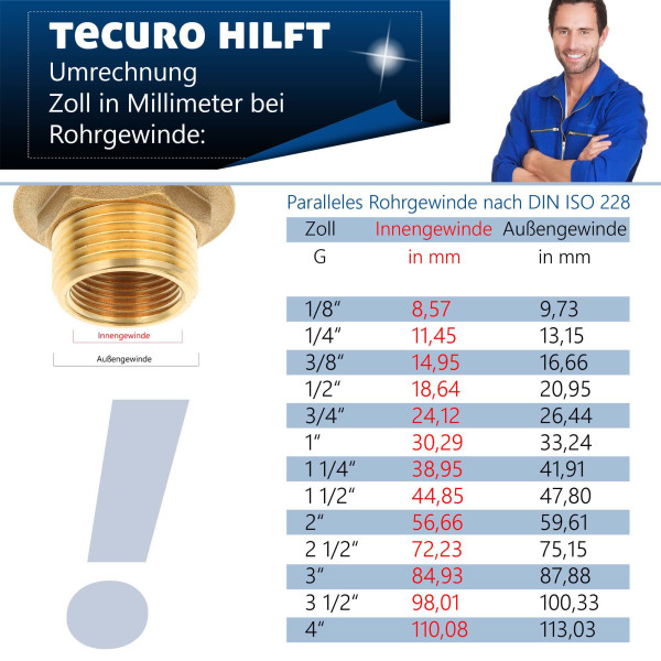 tecuro Schlauchnippel/Schlauchstutzen Edelstahl V4A (AISI 316), AG - , 1,15  €