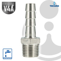 tecuro Schlauchnippel/Schlauchstutzen Edelstahl V4A (AISI 316), AG 1/8 Zoll x 7 mm