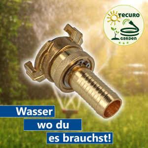tecuro Schnellkupplung mit 3/4 Zoll (19 mm) Stutzen für Saugleitung - Messing blank