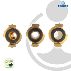 tecuro Schnellkupplung mit 3/4 Zoll (19 mm) Stutzen für Saugleitung - Messing blank