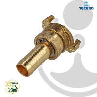 tecuro Schnellkupplung mit 1 Zoll (25 mm) Stutzen für Saugleitung - Messing blank