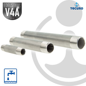 Rohrdoppelnippel Langnippel Edelstahl V4A (AISI 316),...