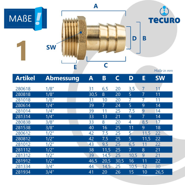 tecuro T-Stück allseitig Außengewinde G 1 Zoll, Messing blank CW617N, 5 tecuro T-Stück allseitig Außengewinde G 1 Zoll, Messing blank CW617N, 5
