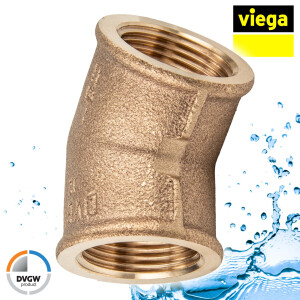 VIEGA Rotguss Bogen 45° IG/IG - Typ 3120 -...