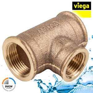 Viega Rotguss T-Stück IG/IG/IG 1/2 x 3/8 x 1/2 Zoll...