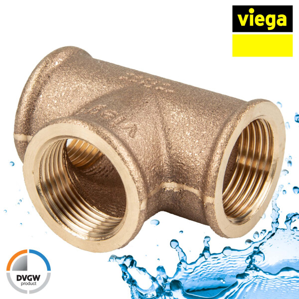 Viega Rotguss T-Stück IG/IG/IG 1 Zoll - Typ 3130