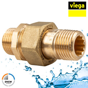 Viega Rotguss Verschraubung AG/AG 1 Zoll - Typ 3334 - flachdichtend