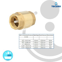 tecuro Messing Rückschlagventil 1 1/4 (5/4) Zoll IG - PN 8 (System York)