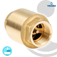 tecuro Messing Rückschlagventil 1 Zoll IG - DN 25 / PN 25, Baulänge 73 mm - schwere Bauform