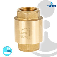 tecuro Messing Rückschlagventil 1 Zoll IG - DN 25 / PN 25, Baulänge 73 mm - schwere Bauform